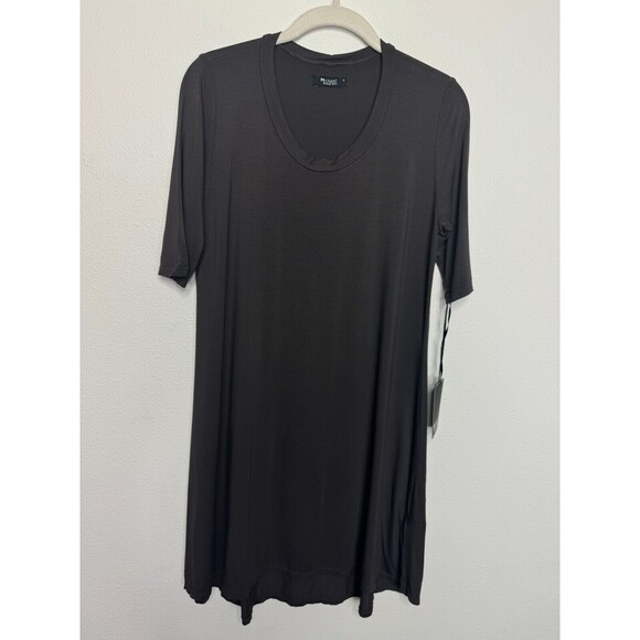 Michael Lauren Revolve Small Shirt Dress Dark Gray Short Sleeve Round Neck  NWT - Picture 1 of 11